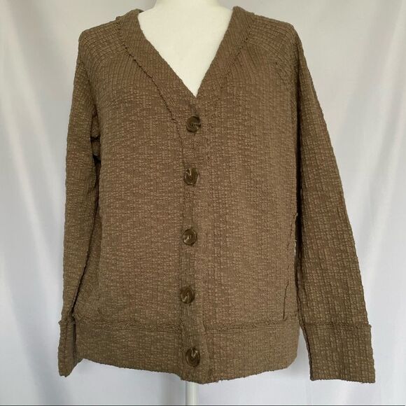 NWT Two by Vince Camuto Army GreenButton Up Cardigan Size Large - Picture 1 of 12